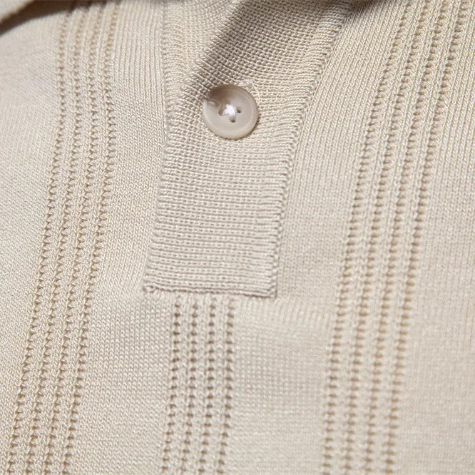 Zakenda | Hommes Loisirs Polo en tricot rayé respirant
