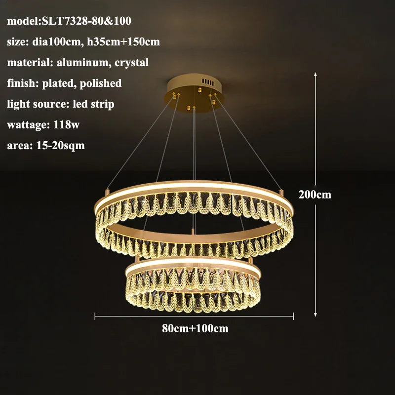 2024 Afralia™ Modern Crystal LED Chandelier for Living & Dining Room Decor
