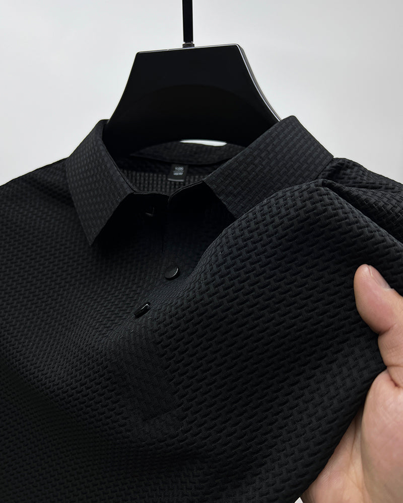 Zakenda | Andrea's Polo en soie glacée de haute qualité pour hommes loisirs manches courtes T-shirt