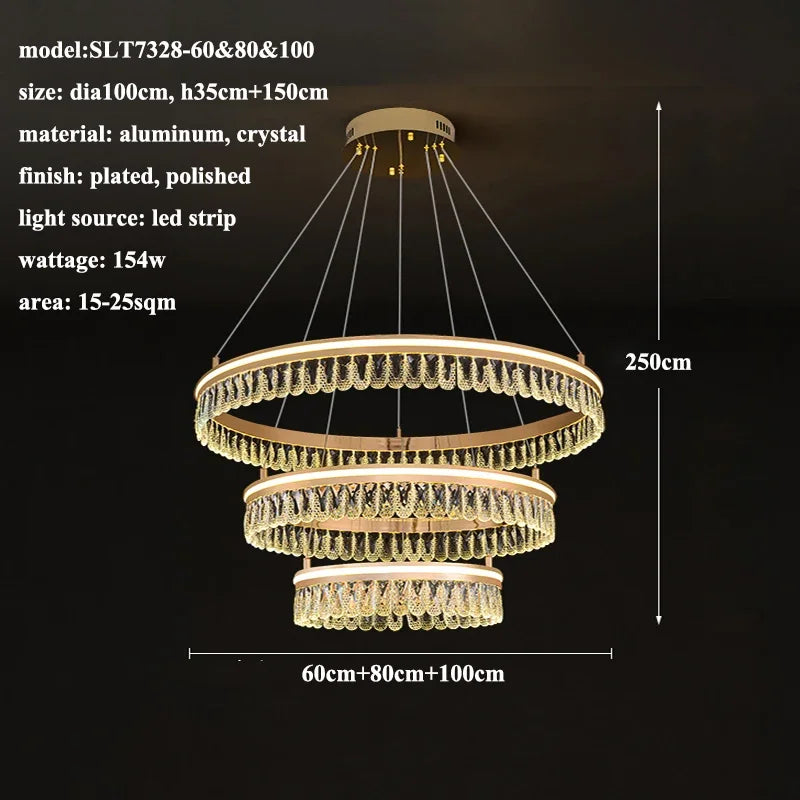 2024 Afralia™ Modern Crystal LED Chandelier for Living & Dining Room Decor