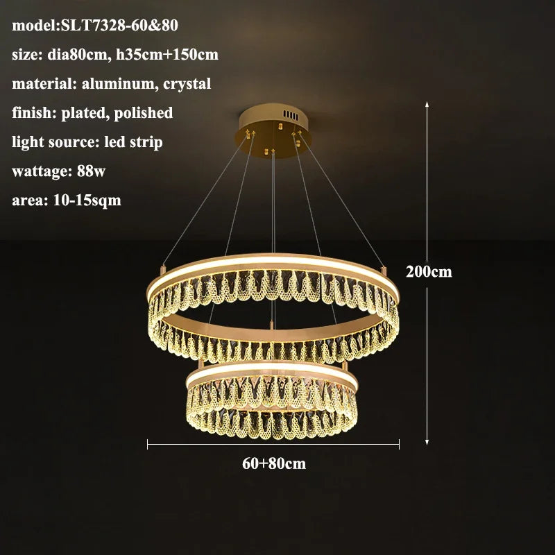 2024 Afralia™ Modern Crystal LED Chandelier for Living & Dining Room Decor