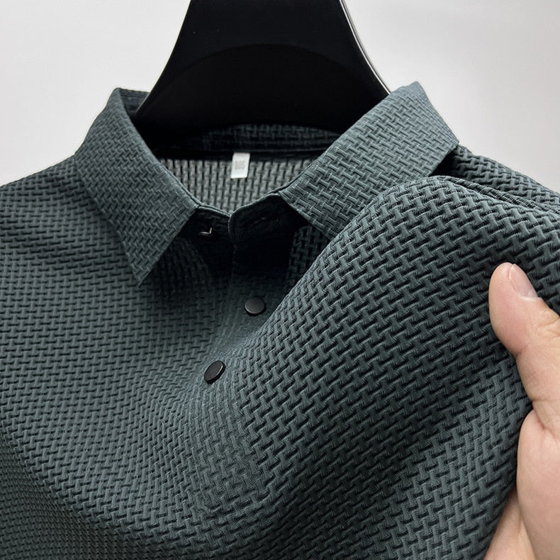 Zakenda | Andrea's Polo en soie glacée de haute qualité pour hommes loisirs manches courtes T-shirt