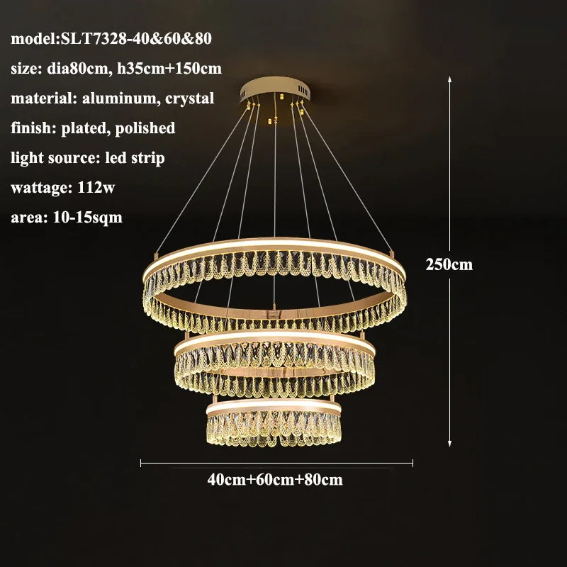 2024 Afralia™ Modern Crystal LED Chandelier for Living & Dining Room Decor