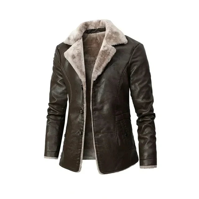 Zakenda | Veste d'hiver en cuir à la mode pour hommes