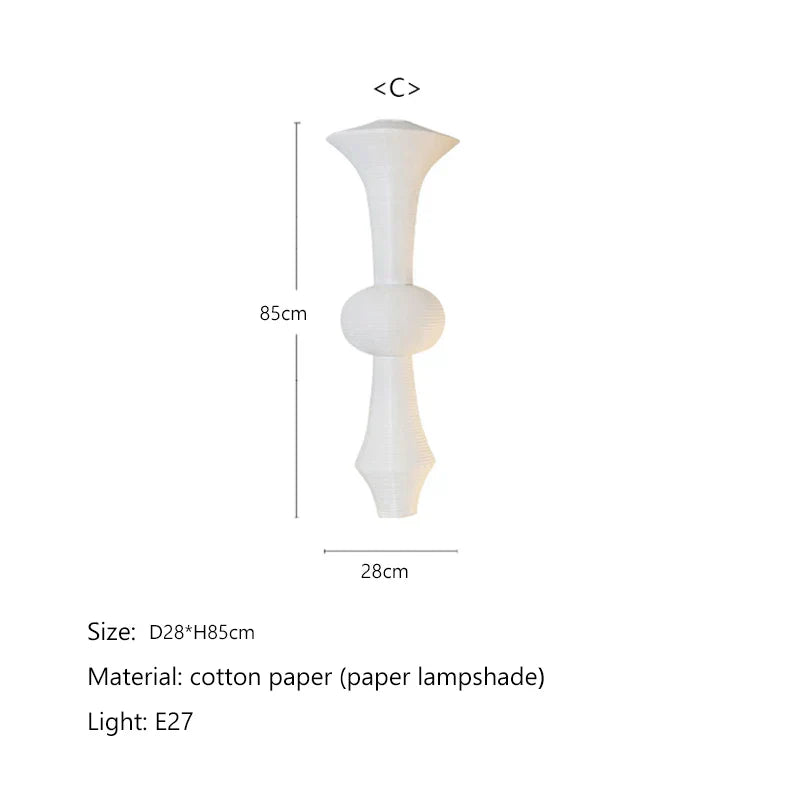 "Afralia™ Akari Rice Paper Pendant Lamp for Living Room Bedroom, LED Hanging Light"