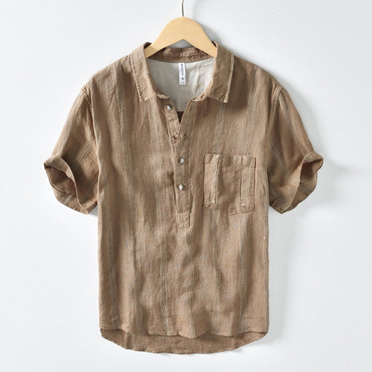 Zakenda | Chemise noire à rayures pour homme