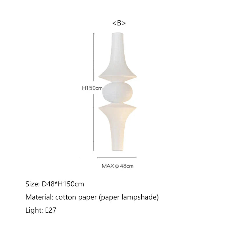 "Afralia™ Akari Rice Paper Pendant Lamp for Living Room Bedroom, LED Hanging Light"