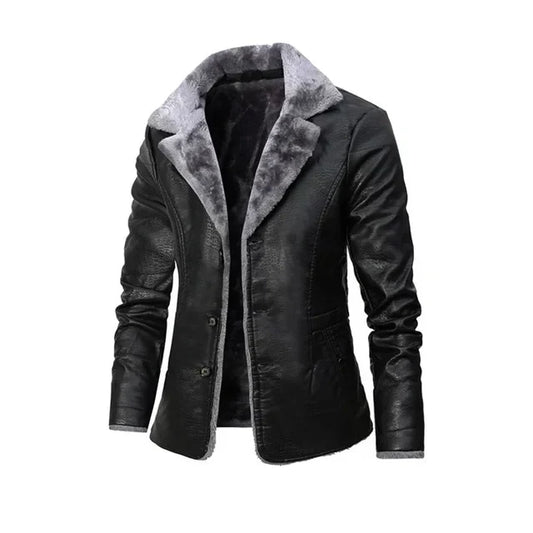 Zakenda | Veste d'hiver en cuir à la mode pour hommes