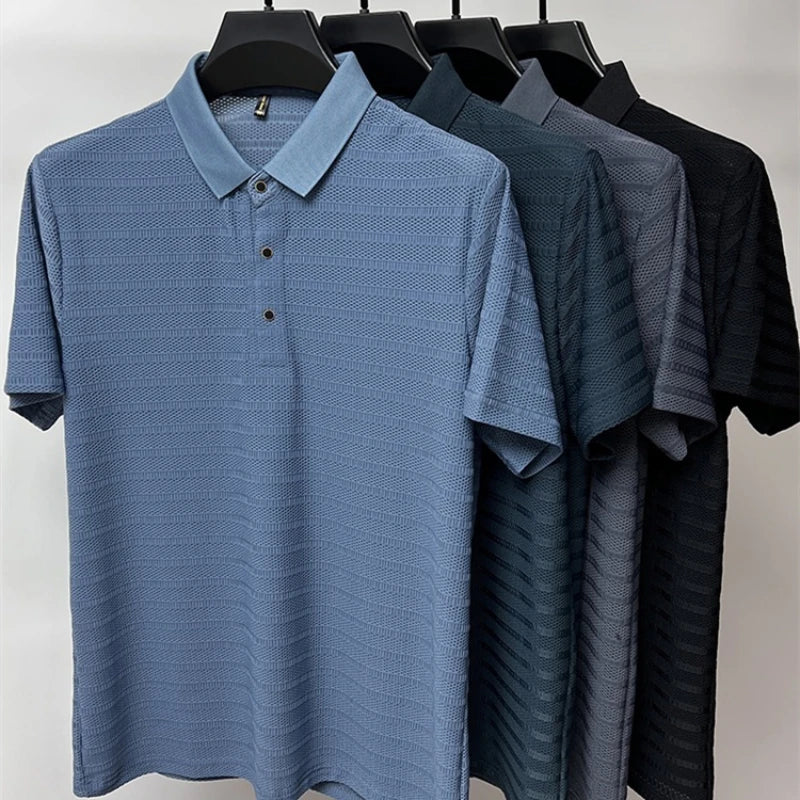 Zakenda | ABRAHAM - Polo en soie de première qualité pour homme - Confort et durabilité