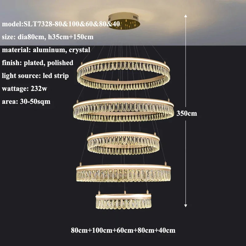 2024 Afralia™ Modern Crystal LED Chandelier for Living & Dining Room Decor