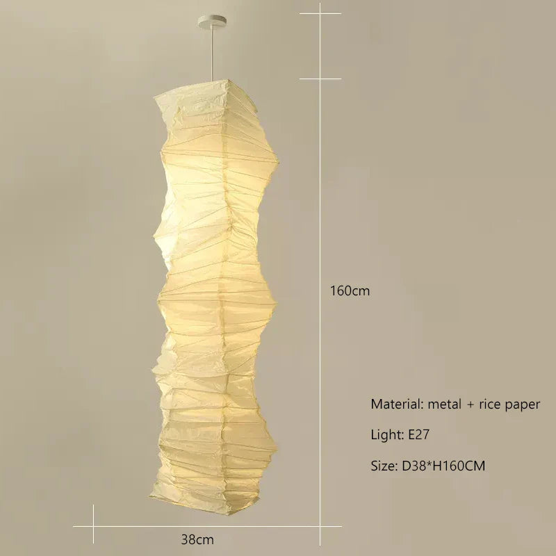 "Afralia™ Akari Rice Paper Pendant Lamp for Living Room Bedroom, LED Hanging Light"