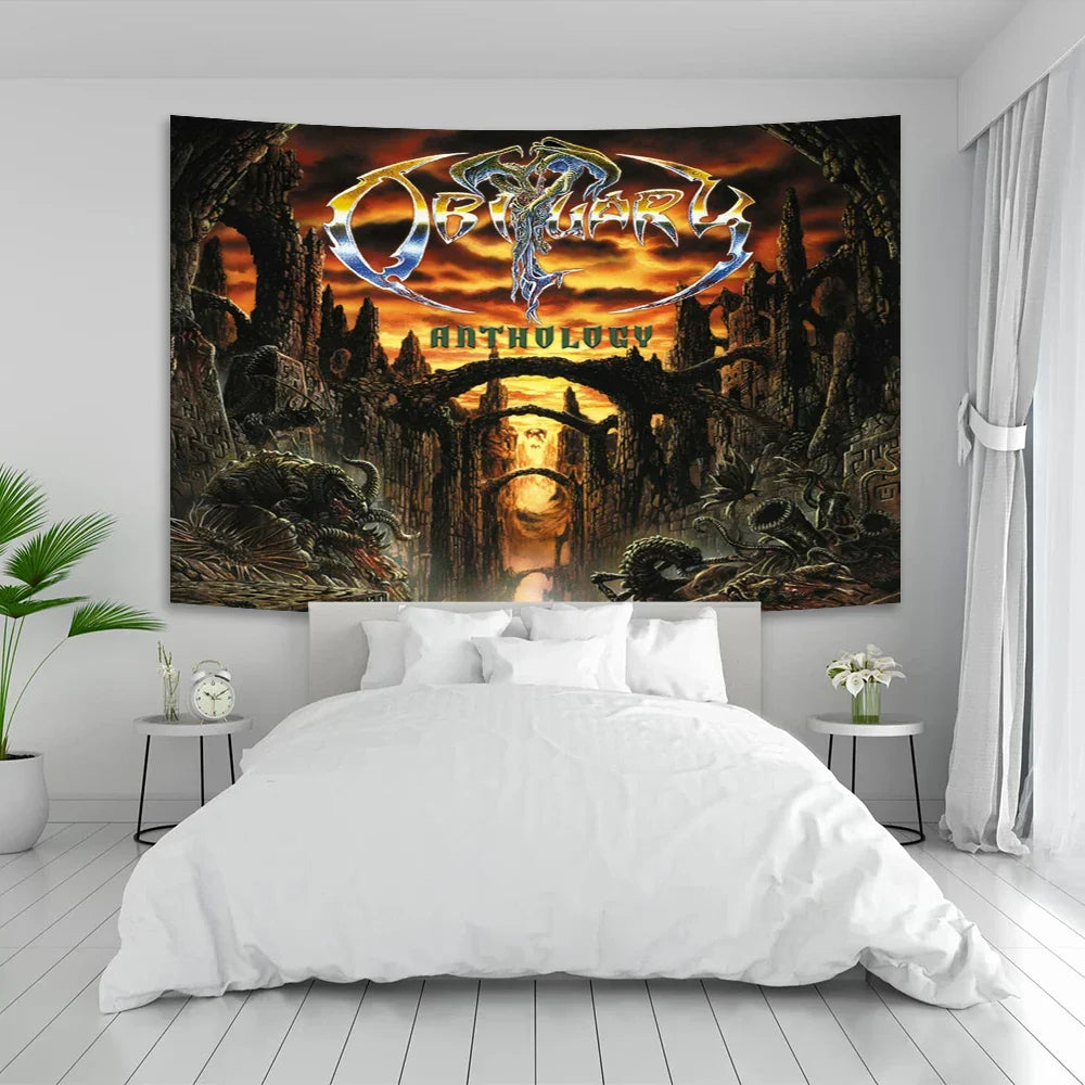 Death Metal Tapestry Home Decor Poster Living Room Banner Flag