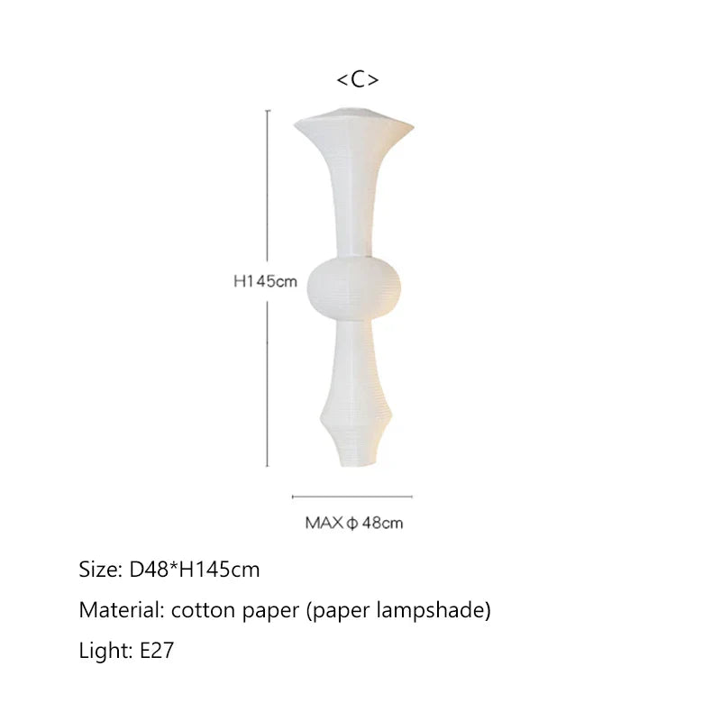 "Afralia™ Akari Rice Paper Pendant Lamp for Living Room Bedroom, LED Hanging Light"