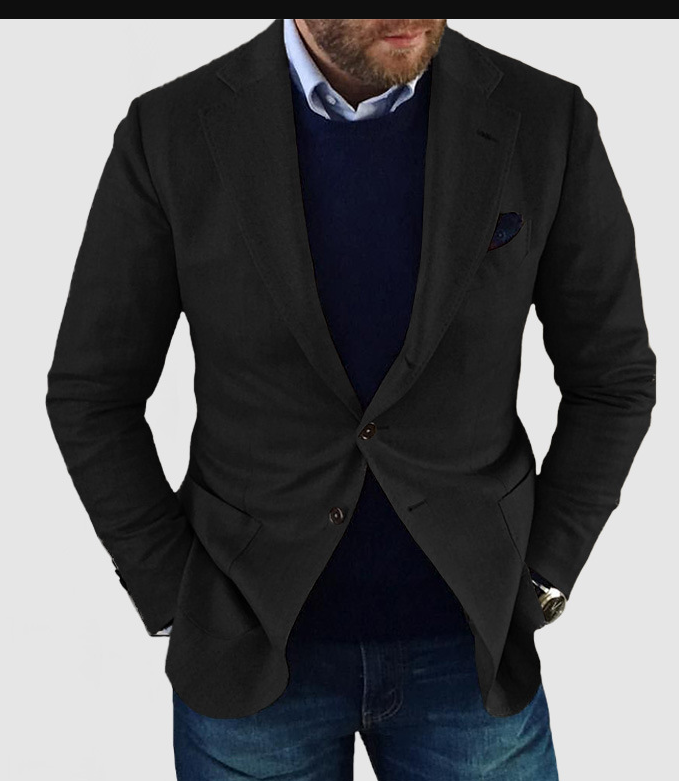 Zakenda | cardigan homme avec boutons décontractés, poches et col revers, uni, manches longues