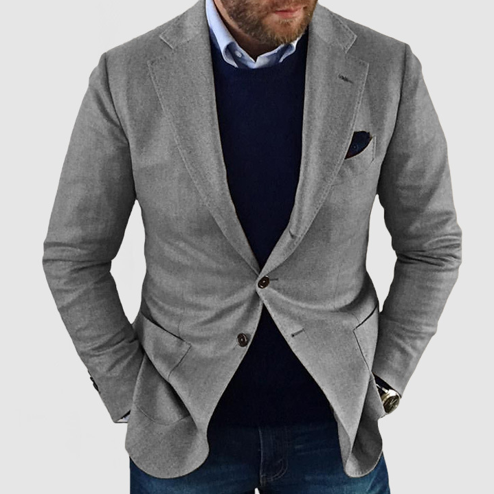 Zakenda | cardigan homme avec boutons décontractés, poches et col revers, uni, manches longues