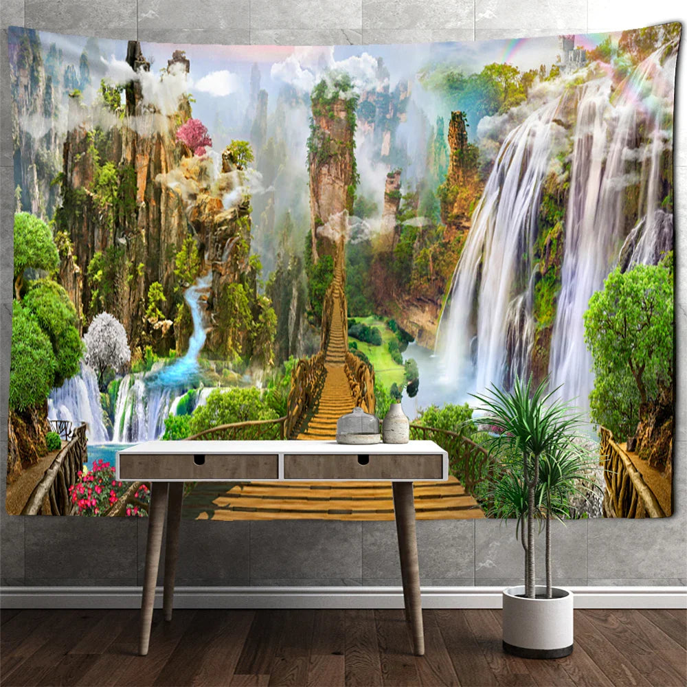 Natural Bohemian Garden Tapestry Home Decor