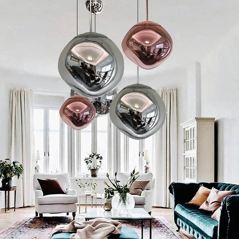 Afralia Nordic Lava Glass Chandelier - Minimalist Bedroom Dining Room Pendant Lamp