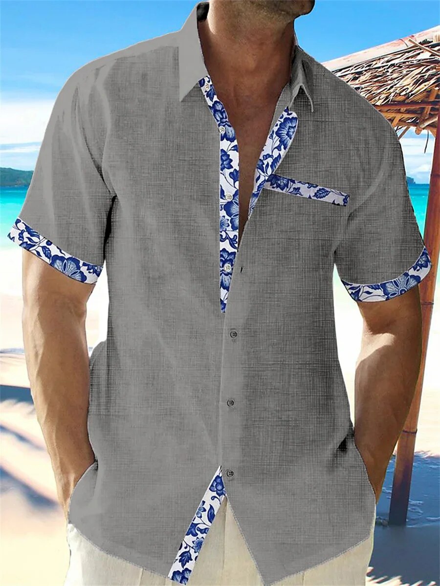 Zakenda | Chemise hawaïenne décontractée en blanc