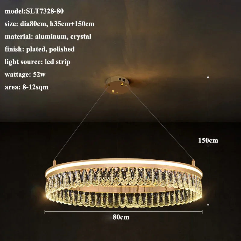 2024 Afralia™ Modern Crystal LED Chandelier for Living & Dining Room Decor