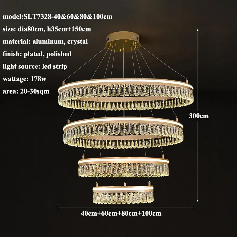 2024 Afralia™ Modern Crystal LED Chandelier for Living & Dining Room Decor