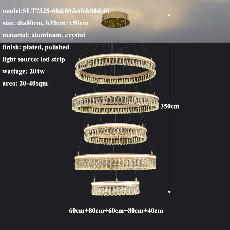 2024 Afralia™ Modern Crystal LED Chandelier for Living & Dining Room Decor