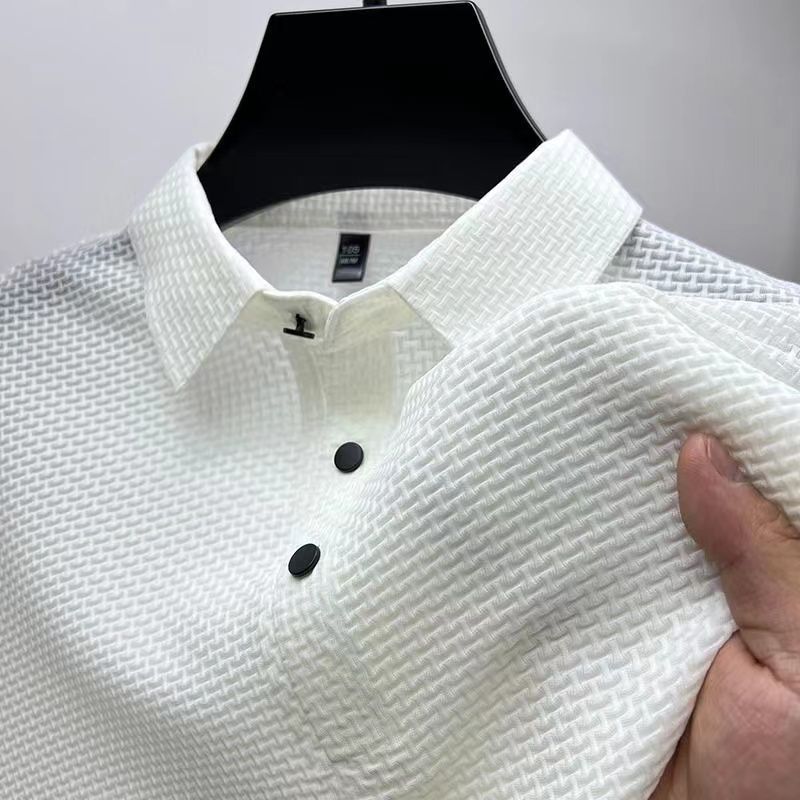 Zakenda | Andrea's Polo en soie glacée de haute qualité pour hommes loisirs manches courtes T-shirt