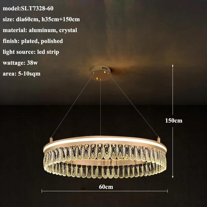 2024 Afralia™ Modern Crystal LED Chandelier for Living & Dining Room Decor