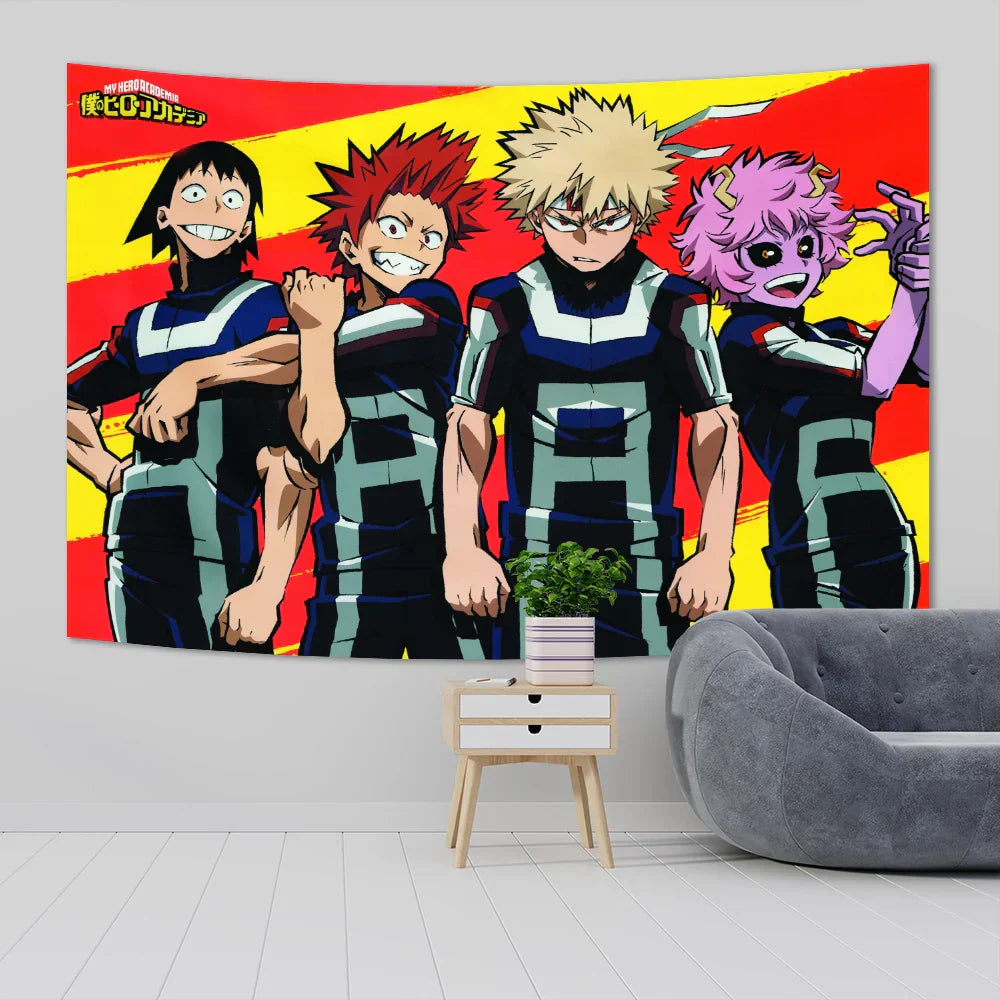 MHA Wall Tapestry Kawaii Room Decor Anime Art Poster Teen Bedroom Decoration