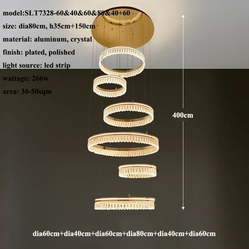 2024 Afralia™ Modern Crystal LED Chandelier for Living & Dining Room Decor