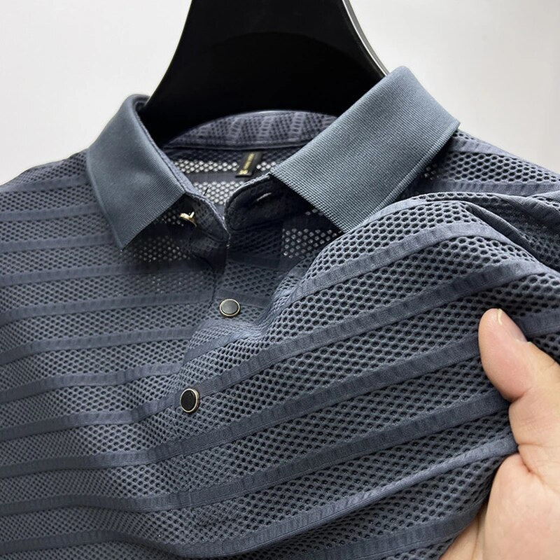 Zakenda | ABRAHAM - Polo en soie de première qualité pour homme - Confort et durabilité
