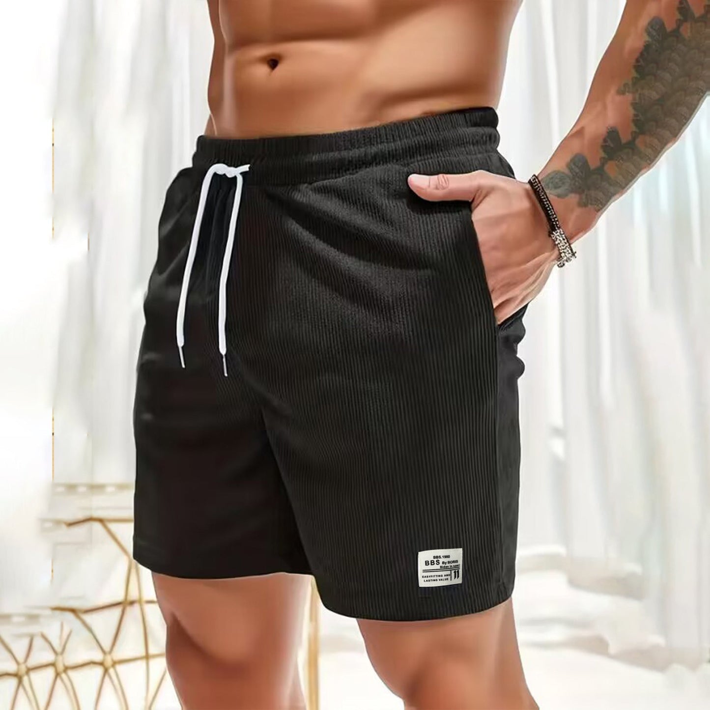 Zakenda | Azure Short de loisirs pour hommes avec grandes poches