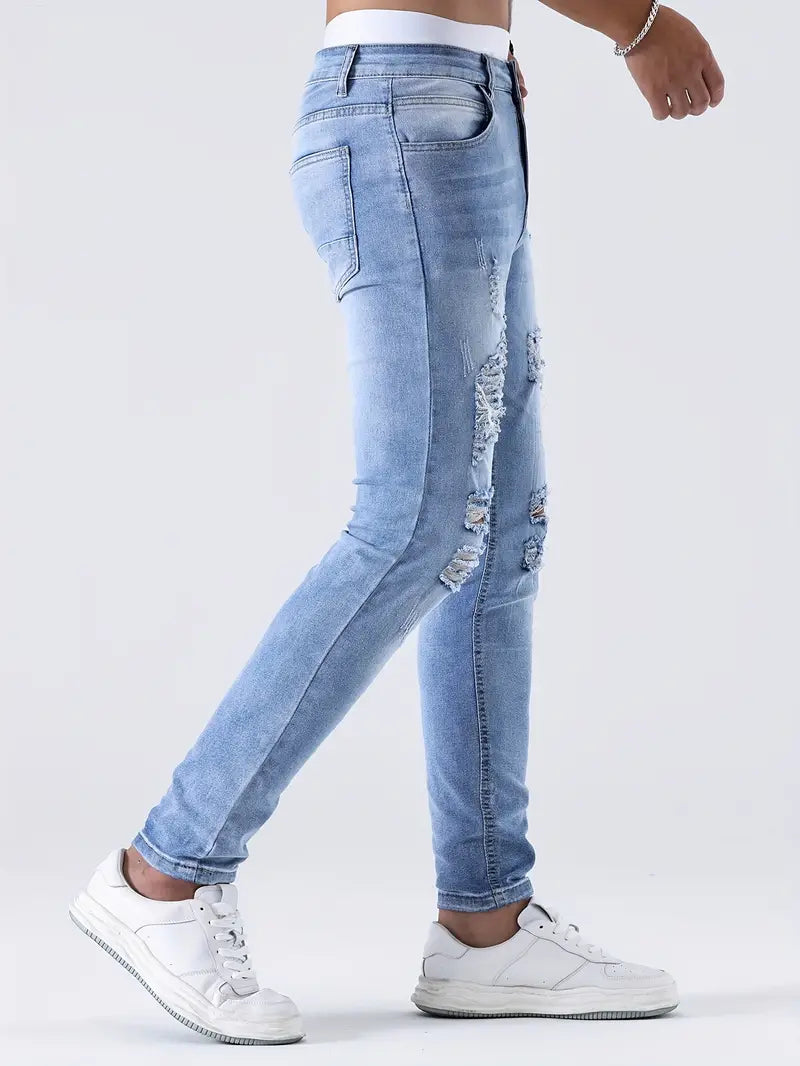 Zakenda | Gabriel - jeans à rayures déchirés et décontractés pour hommes