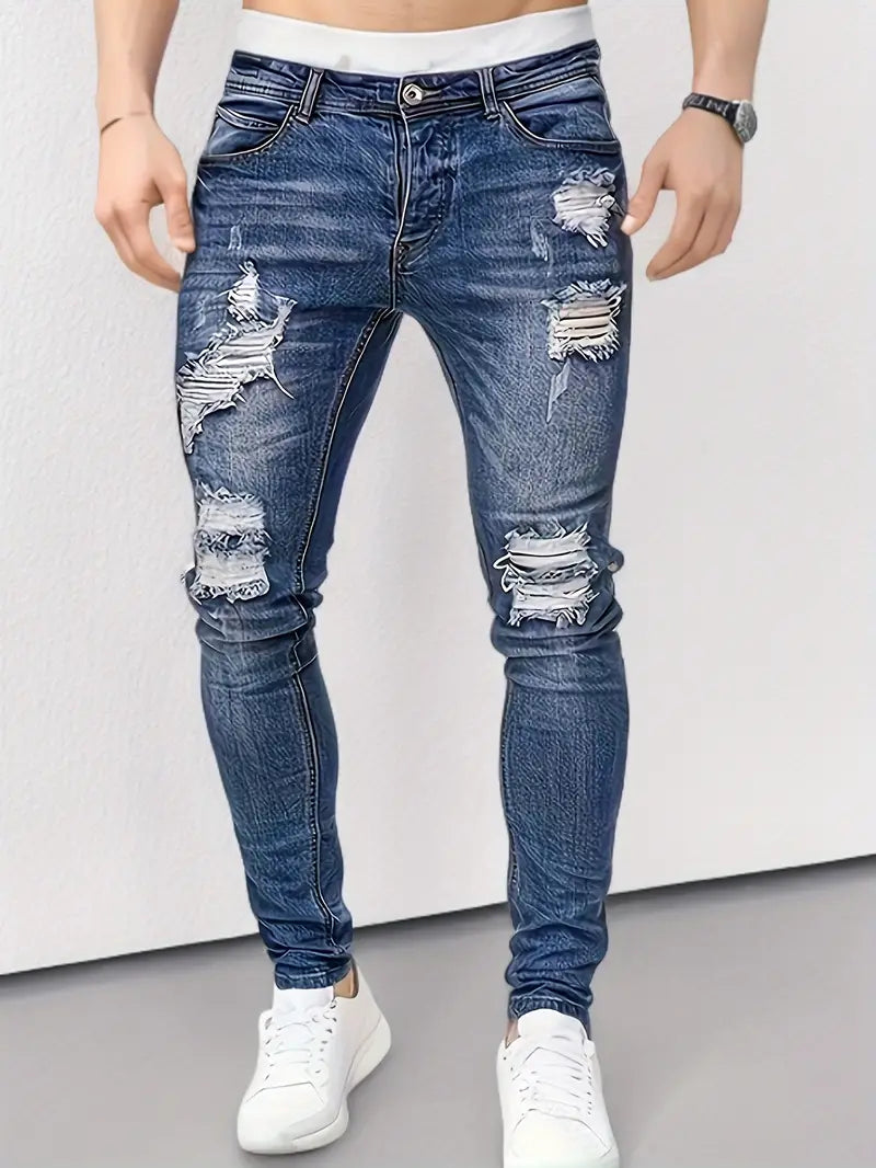 Zakenda | Gabriel - jeans à rayures déchirés et décontractés pour hommes