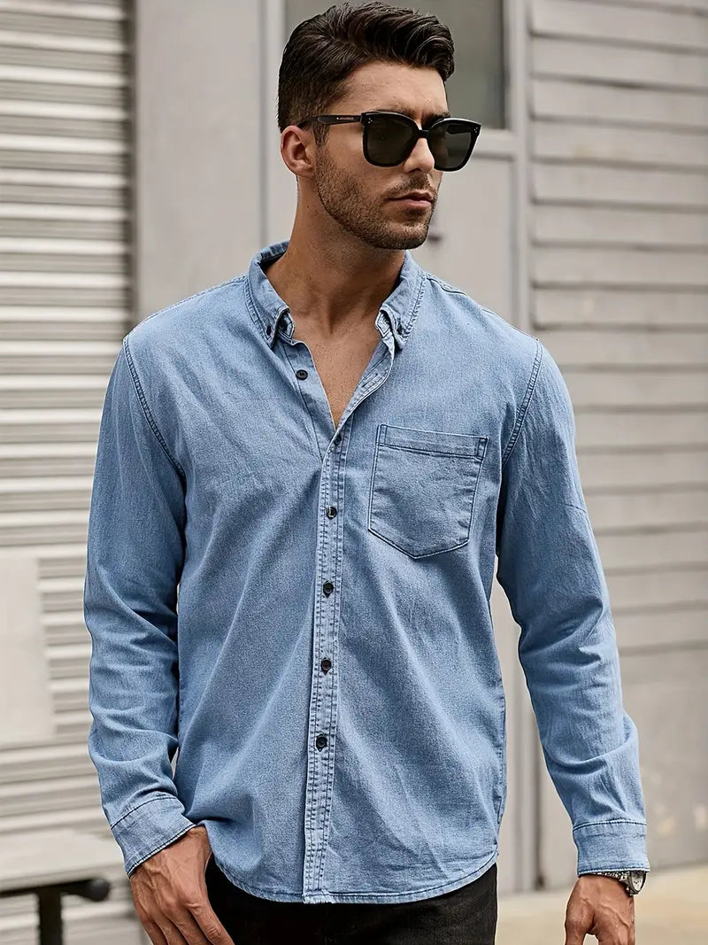 Zakenda | Alexander - chemise en jean à manches longues pour homme