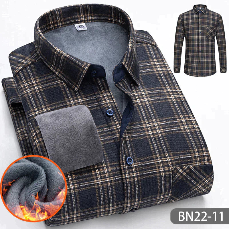 Zakenda | Chemise décontractée, épaisse et chaude pour hommes, pour l'automne et l'hiver