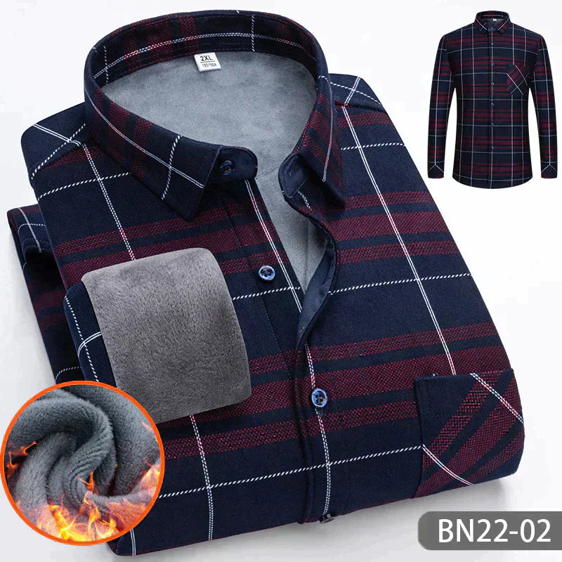 Zakenda | Chemise décontractée, épaisse et chaude pour hommes, pour l'automne et l'hiver