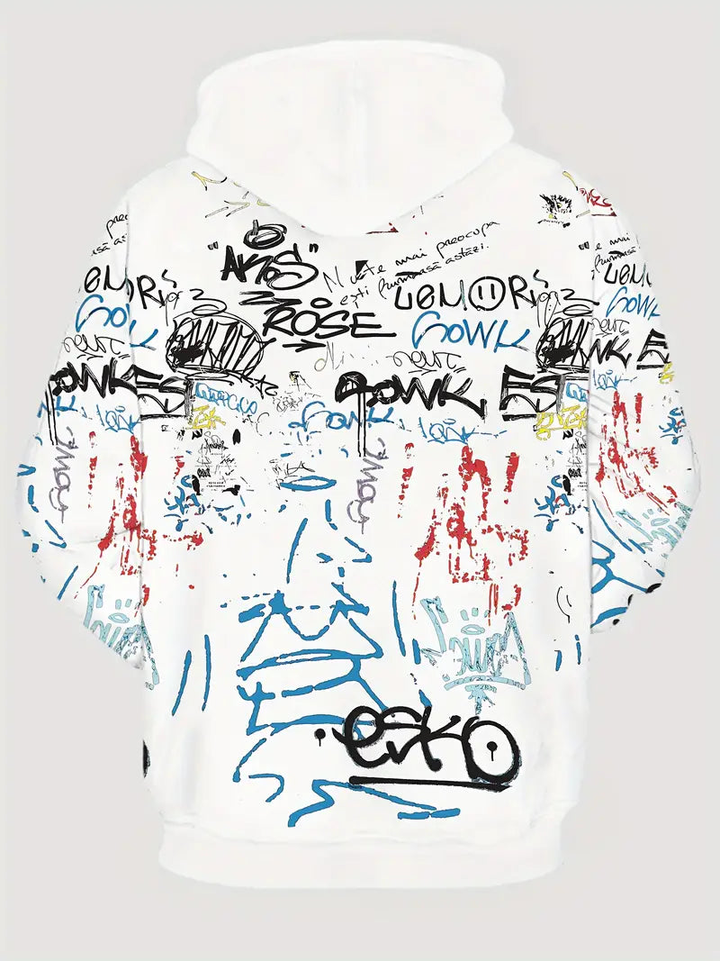 Zakenda | David - sweat à capuche imprimé doodle pour homme