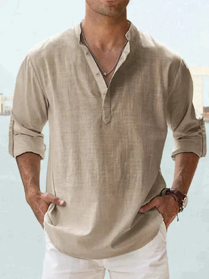 Zakenda | Chemise en coton et lin pour homme