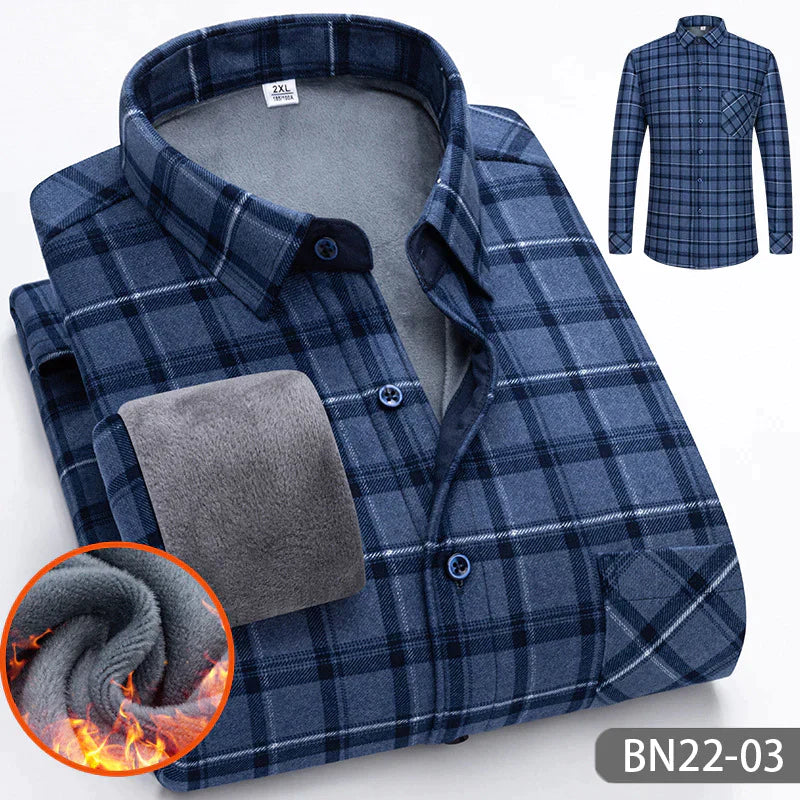 Zakenda | Chemise décontractée, épaisse et chaude pour hommes, pour l'automne et l'hiver