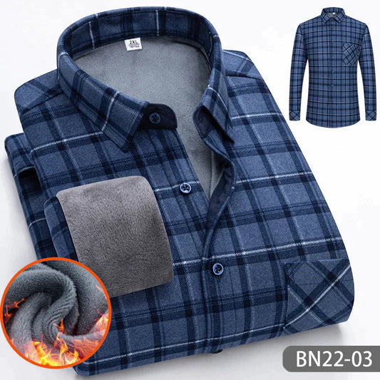 Zakenda | Chemise décontractée, épaisse et chaude pour hommes, pour l'automne et l'hiver