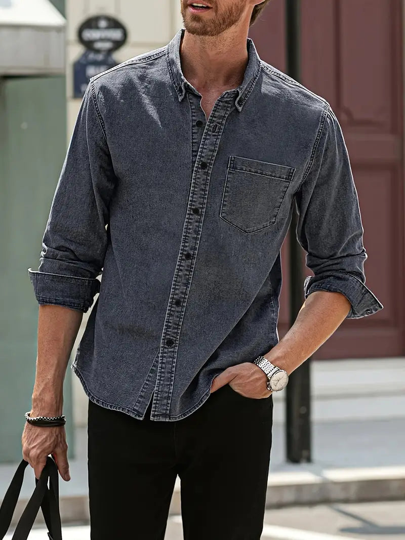 Zakenda | Alexander - chemise en jean à manches longues pour homme