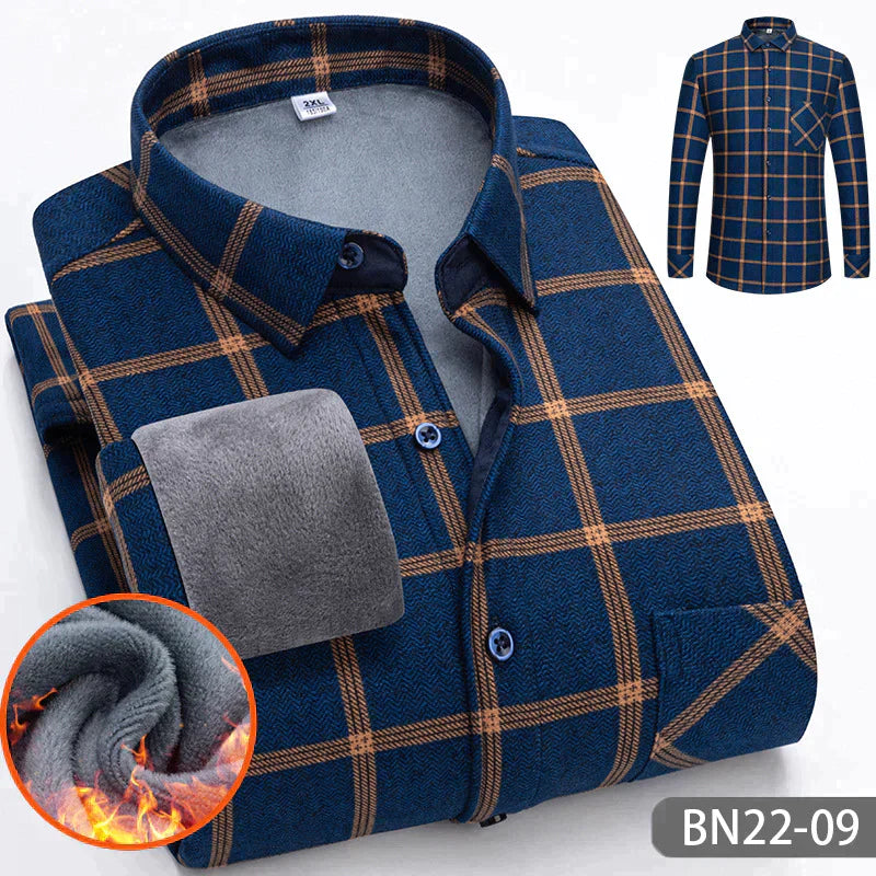 Zakenda | Chemise décontractée, épaisse et chaude pour hommes, pour l'automne et l'hiver