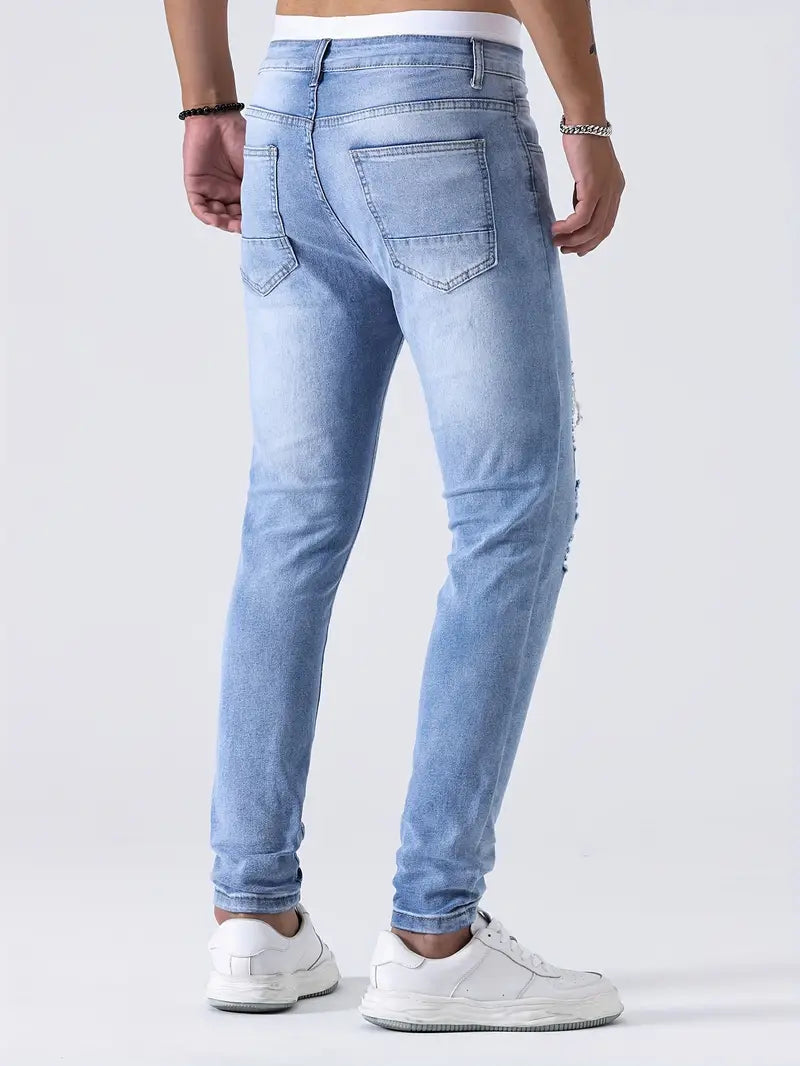 Zakenda | Gabriel - jeans à rayures déchirés et décontractés pour hommes