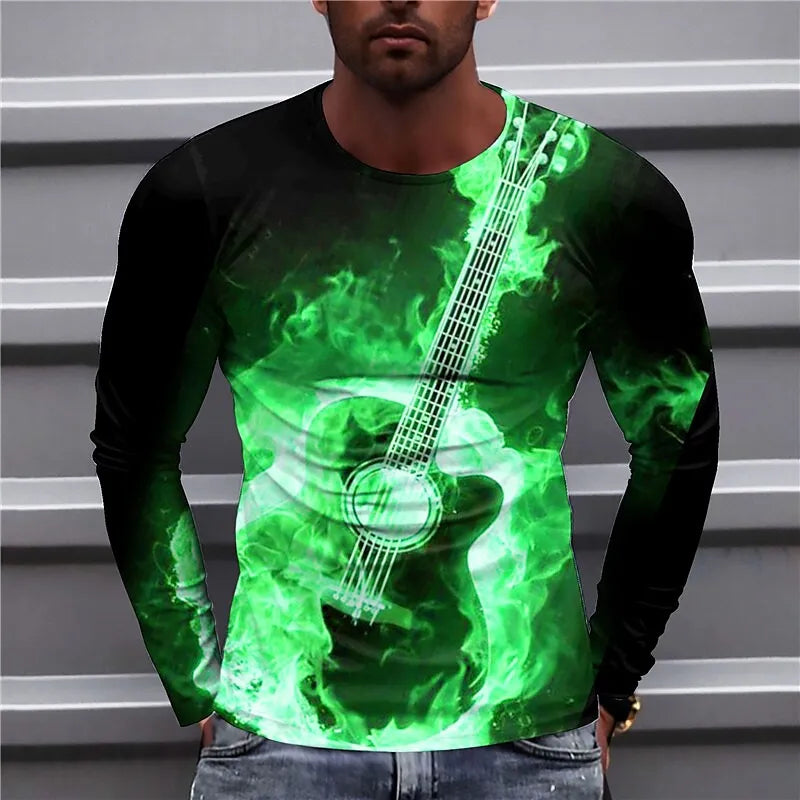 Zakenda | Chay - sweat-shirt bleu guitare pour homme
