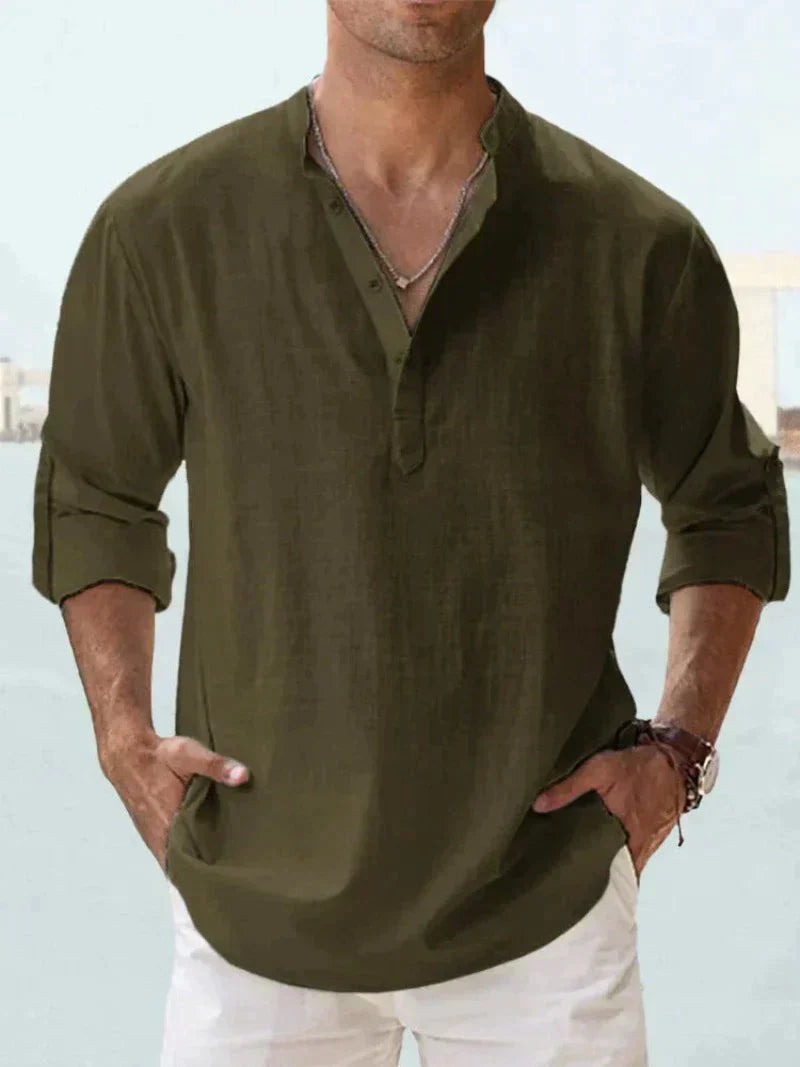 Zakenda | Chemise en coton et lin pour homme