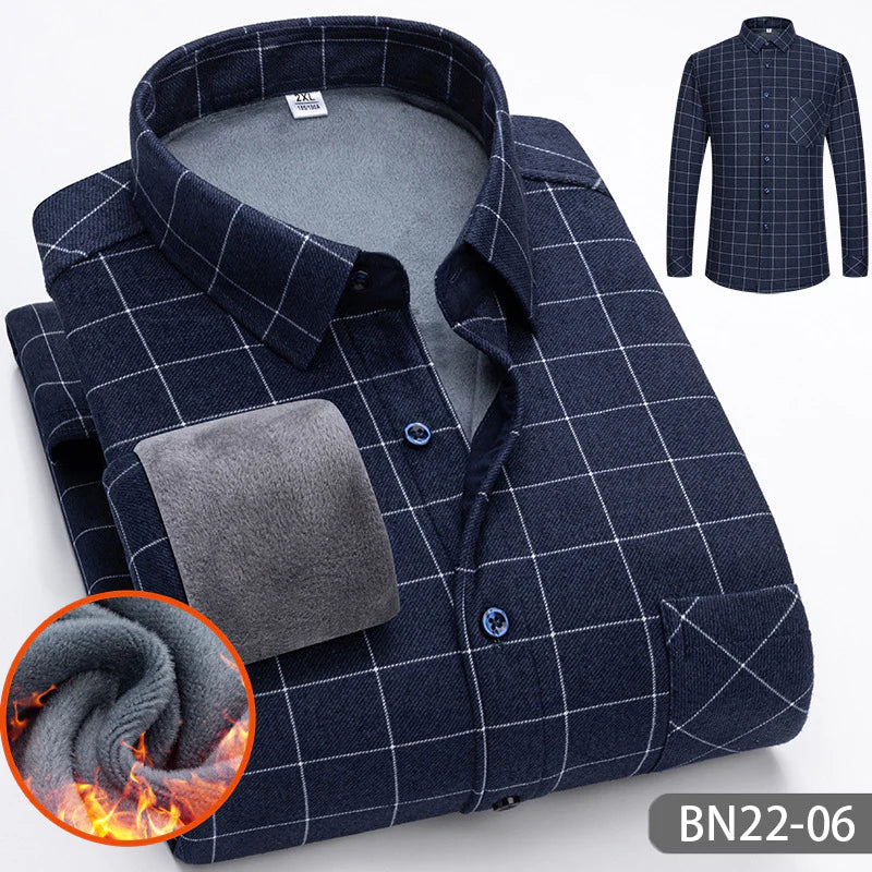 Zakenda | Chemise décontractée, épaisse et chaude pour hommes, pour l'automne et l'hiver