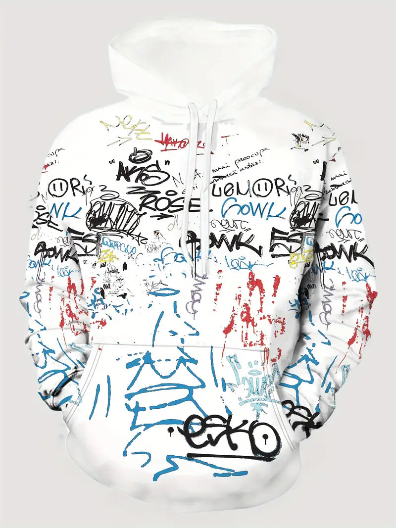 Zakenda | David - sweat à capuche imprimé doodle pour homme