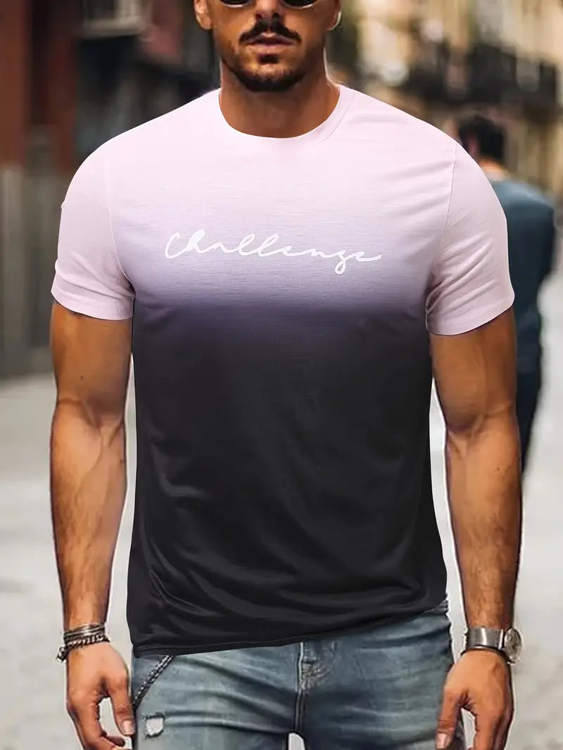 Zakenda | David - t-shirt confortable avec dégradé de couleurs pour hommes