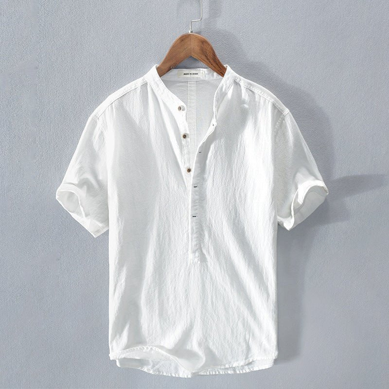 Zakenda | chemise élégante en lin avec col