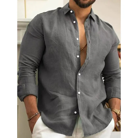 Zakenda | Chemise élégante en lin avec col